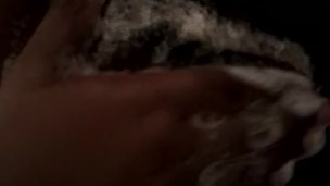 Washing my fat black pussy