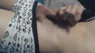 STRAIGHT TEEN JERKING ON BED AND CUMMING PART 2