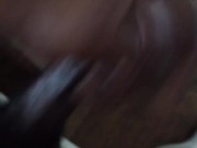 Stroking my dick for her