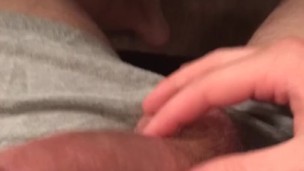 Stroking my hard cock