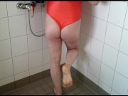 Pissing in swimsuit
