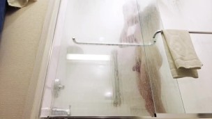 Shower sex with muscle cock wet cum