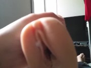 Fucking my lubed up fleshlight  till I quickly cum