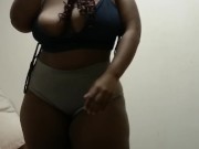 Chocolate sexy Bbw dancing and twerking big booty