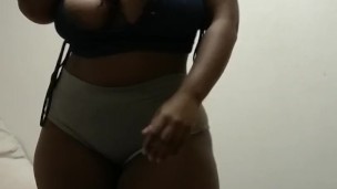 Chocolate sexy Bbw dancing and twerking big booty