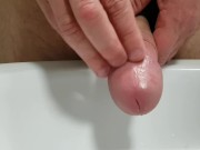 Washing my sensitive head before making myself cum