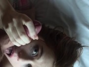 POV redhead girl gets her throat pounded after taking in her tight ass 12/16