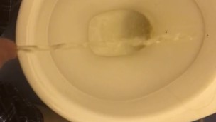 Me peeing into toilet