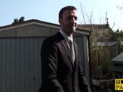 British sub Devon Breeze facialized by dom 3/16