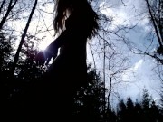 Double penetration solo masturbation in forest 2/16