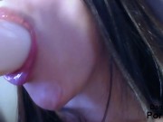 10 inch huge white dildo in my tight pussy 16/16