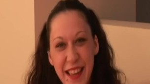 Tonguepierced amateur sucks off oldman