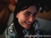 Brunette full blowjob cum in mouth swallowed 14/16