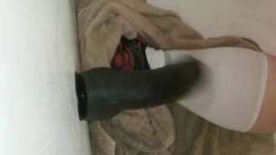 Velma Voodoo backs up on her monster bbc dildo