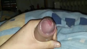 Handjob and cumshot before bed.