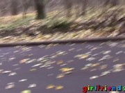 Girlfriends Public pussy eating woodland walk