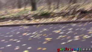 Girlfriends Public pussy eating woodland walk