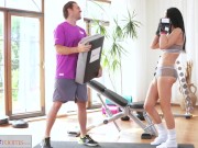 FitnessRooms Anal creampie session for busty Milf