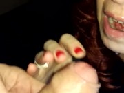 Huge Cumshot with Glasses