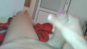 Teen Boy Jerking Off his Huge Cock at Home in Bed - 12 inch Dick