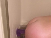 Big dildo shower fun for Milf freakysamantha