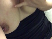 Big lactating tits and pierced nipples squirting milk