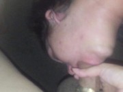 Swallowing his big cock 3/16