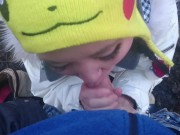 Sakura'chan swallow load in public (almost caught!!) 1/16