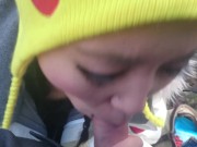 Sakura'chan swallow load in public (almost caught!!) 14/16