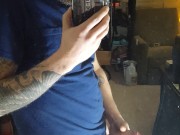 getting my cock hard and then stroking it