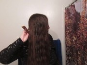 Hair Journal Combing Long Curly Strawberry Blonde Hair - Week One (ASMR) 11/16