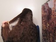 Hair Journal Combing Long Curly Strawberry Blonde Hair - Week One (ASMR) 6/16