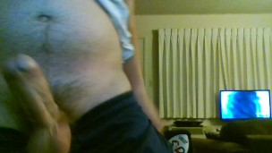 Jerking Tease with Thick White Male Cock