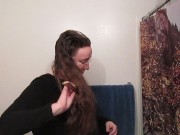 Hair Journal: Combing Long Curly Strawberry Blonde Hair - Week 2 (ASMR) 10/16