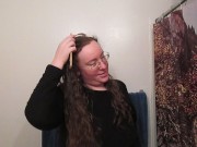 Hair Journal: Combing Long Curly Strawberry Blonde Hair - Week 2 (ASMR) 4/16