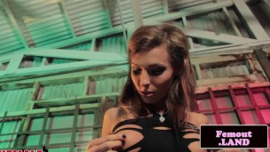 Solo femboy beauty Sienna Grace rubbing cock