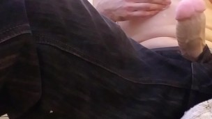 Straight bigot post orgasm in bathroom cums on himself