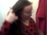 combing Long Curly Hair with a Wooden Comb