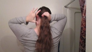 Creating a Lazy Bun with Long Curly Hair