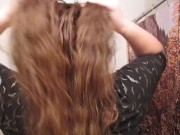 Taking Out a Lazy Bun with Long Curly Hair