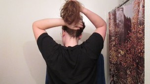 Removing a Side Bun with Long Curly Hair