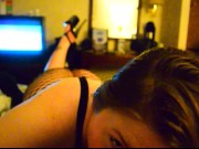 mrs. teasing and pleasing my black cock in hotel room 6/16