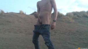 Boy is doing dirty things to show off in public