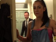 Inked british slut roughfucked in stockings 1/16