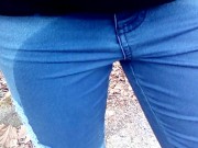 Pee in jeans outdoor 10/16