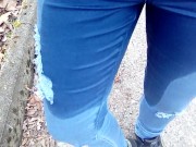 Pee in jeans outdoor 11/16