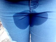 Pee in jeans outdoor 2/16