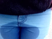 Pee in jeans outdoor 3/16