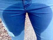 Pee in jeans outdoor 6/16