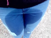 Pee in jeans outdoor 7/16